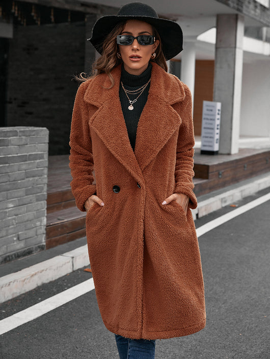 Abrigo Trench Cruzado Lana de Cordero con Cuello Suelto - Image 22