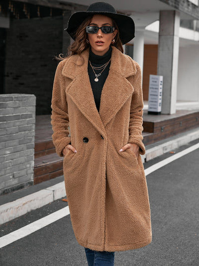 Abrigo Trench Cruzado Lana de Cordero con Cuello Suelto - Image 27