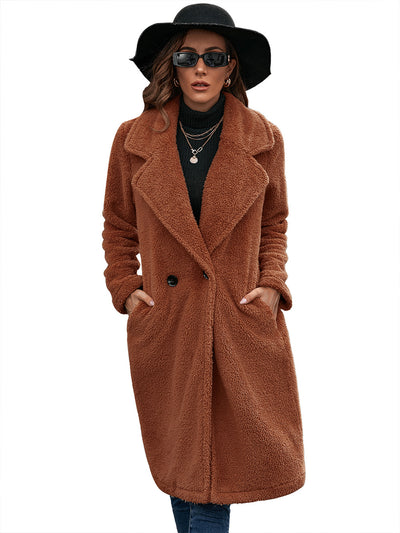 Abrigo Trench Cruzado Lana de Cordero con Cuello Suelto - Image 42