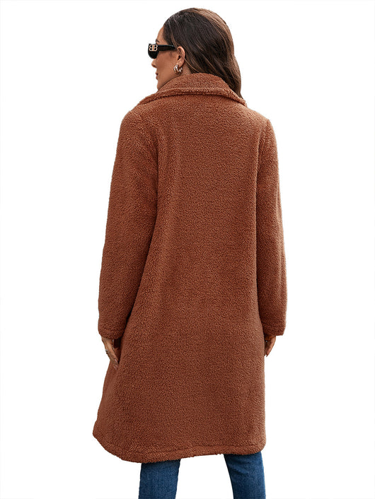 Abrigo Trench Cruzado Lana de Cordero con Cuello Suelto - Image 43