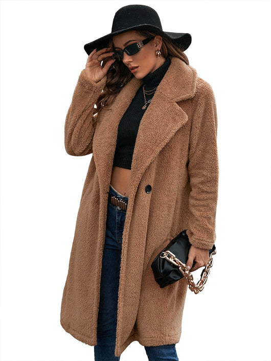 Abrigo Trench Cruzado Lana de Cordero con Cuello Suelto - Image 46