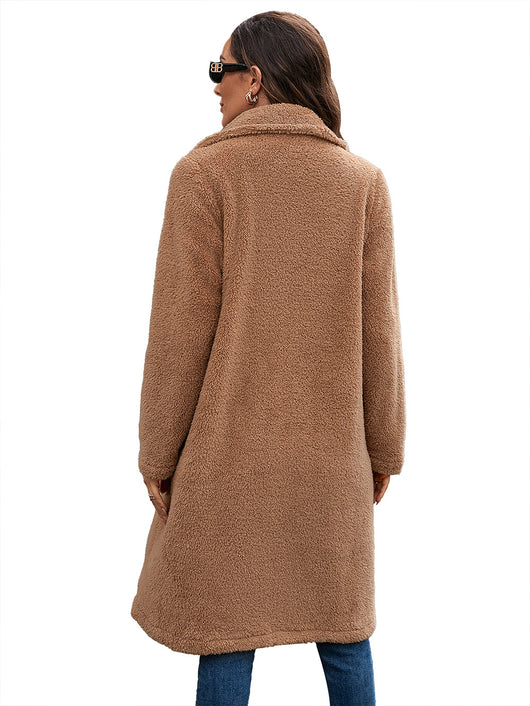 Abrigo Trench Cruzado Lana de Cordero con Cuello Suelto - Image 48