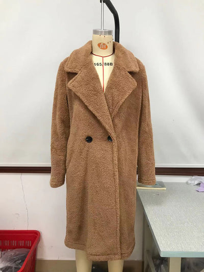 Abrigo Trench Cruzado Lana de Cordero con Cuello Suelto - Image 49