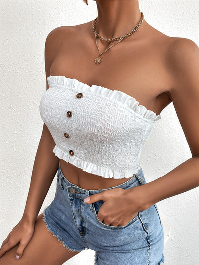 Top Elástico Retro de Borde Festoneado para Mujer - Image 10