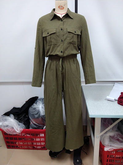 Camisa Manga Larga Cuello Solapa Mujer con Bolsillos Dobles - Image 17