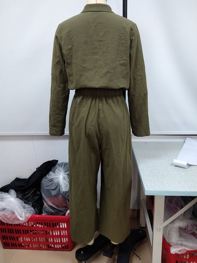 Camisa Manga Larga Cuello Solapa Mujer con Bolsillos Dobles - Image 19