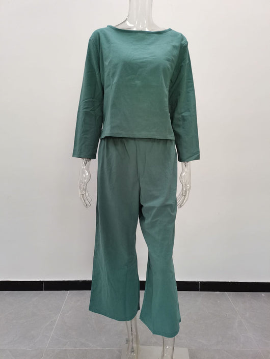 Conjunto de Dos Piezas: Blusa Suelta y Pantalón Tres Cuartos - Image 8