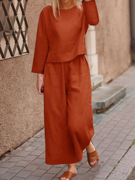 Conjunto de Dos Piezas: Blusa Suelta y Pantalón Tres Cuartos - Image 16