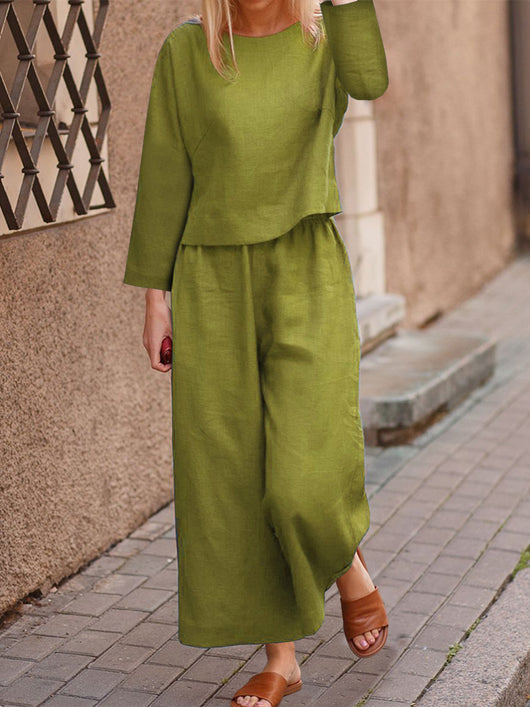 Conjunto de Dos Piezas: Blusa Suelta y Pantalón Tres Cuartos - Image 20