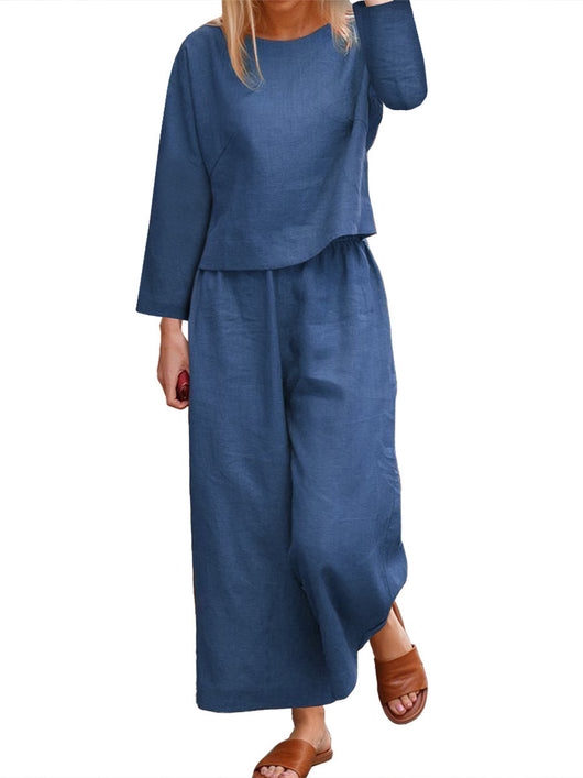 Conjunto de Dos Piezas: Blusa Suelta y Pantalón Tres Cuartos - Image 21