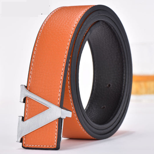 Cinturón de Cuero para Hombre con Hebilla de Letras - Estilo Moderno - Image 19