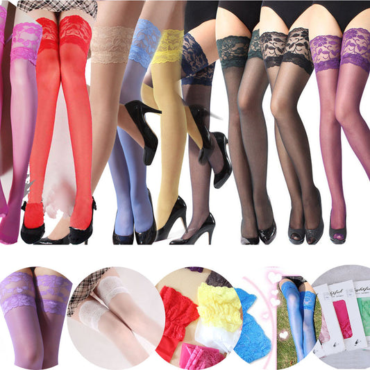 Medias Largas Transparentes Multicolor con Efecto Sensual