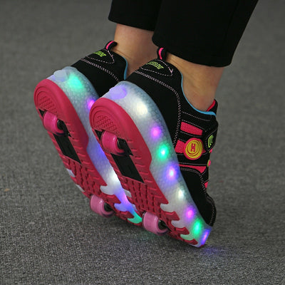 Zapatos Deportivos Infantiles con Rueda Luminosa y Cinturón Invisible - Image 7