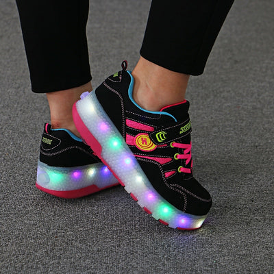 Zapatos Deportivos Infantiles con Rueda Luminosa y Cinturón Invisible - Image 8