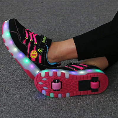 Zapatos Deportivos Infantiles con Rueda Luminosa y Cinturón Invisible - Image 9