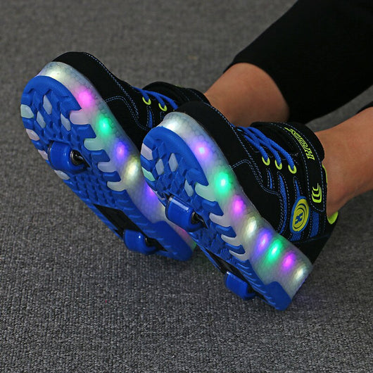 Zapatos Deportivos Infantiles con Rueda Luminosa y Cinturón Invisible - Image 10