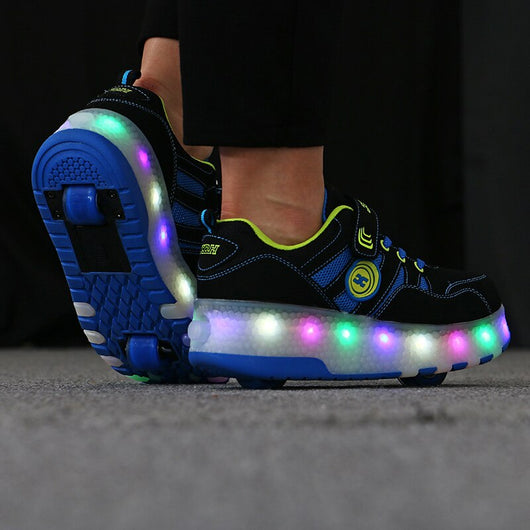 Zapatos Deportivos Infantiles con Rueda Luminosa y Cinturón Invisible - Image 11