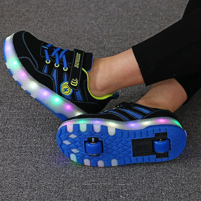 Zapatos Deportivos Infantiles con Rueda Luminosa y Cinturón Invisible - Image 12