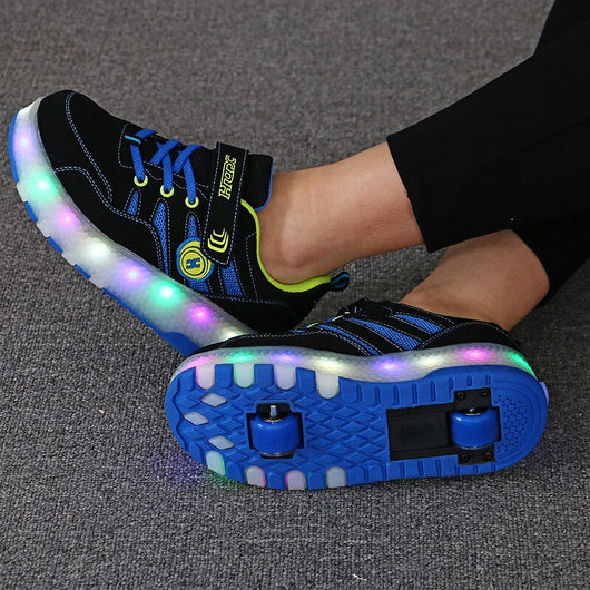 Zapatos Deportivos Infantiles con Rueda Luminosa y Cinturón Invisible - Image 12
