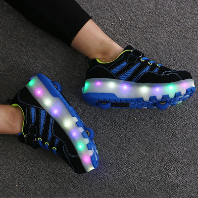 Zapatos Deportivos Infantiles con Rueda Luminosa y Cinturón Invisible - Image 13