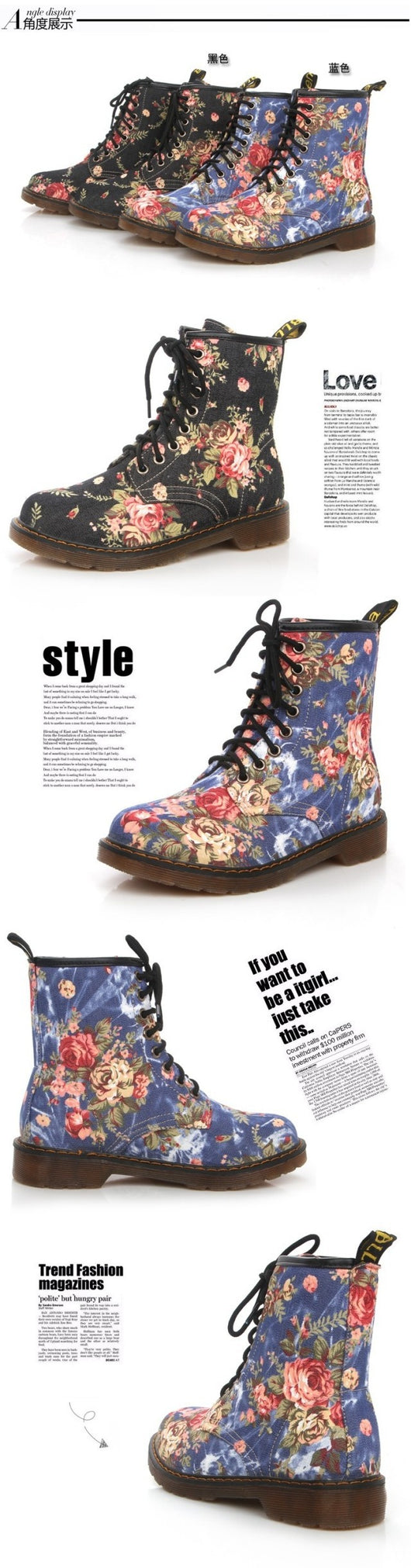 Botas Martin Estilo Vaquero Retro con Flores - Diseño Europeo Clásico - Image 5