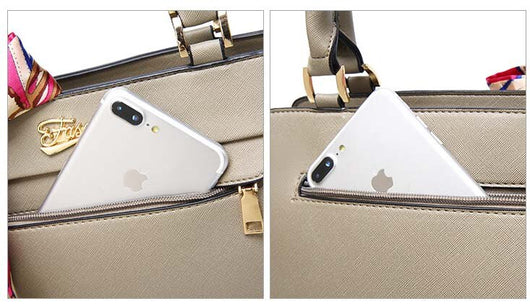 Bolsa Kelly Portátil con Patrón Cruzado para Mujer - Image 12
