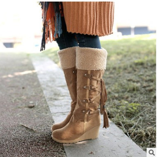 Botas de Invierno para Mujer con Tacón Cuña y Forro de Piel - Image 8