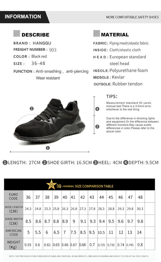 Botas de Seguridad para Hombre: Ligeras, Transpirables y Anti-Perforación - Image 10