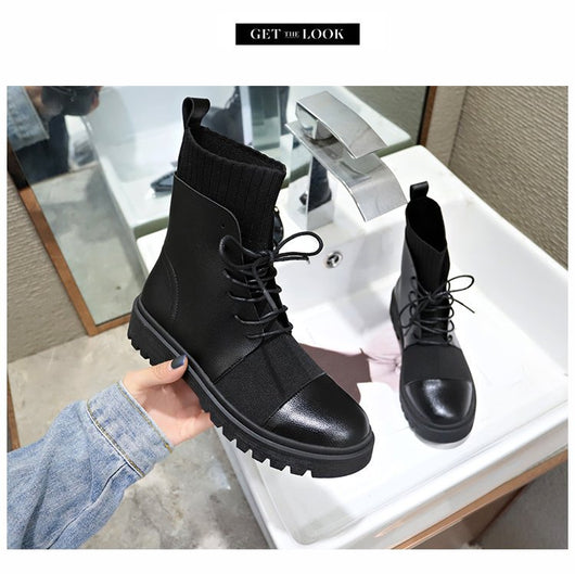 Botas Martin para mujer estilo británico con cordones - Image 6