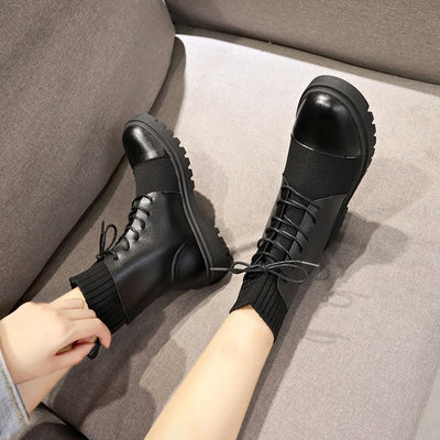 Botas Martin para mujer estilo británico con cordones - Image 7