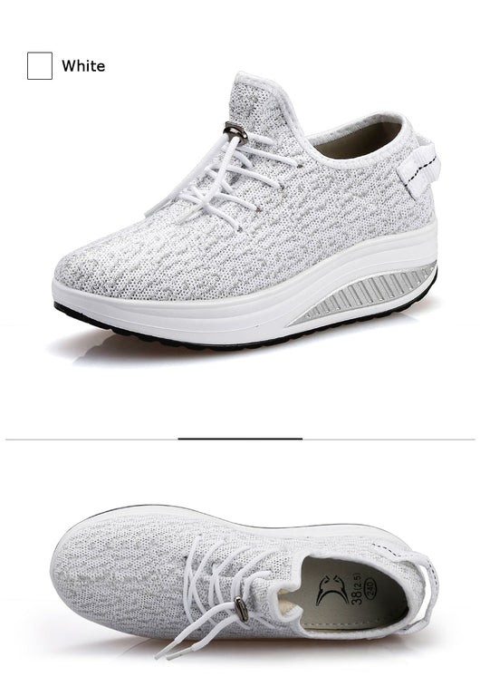 Zapatos Deportivos Tejidos con Suela Gruesa - Comodidad y Estilo - Image 8