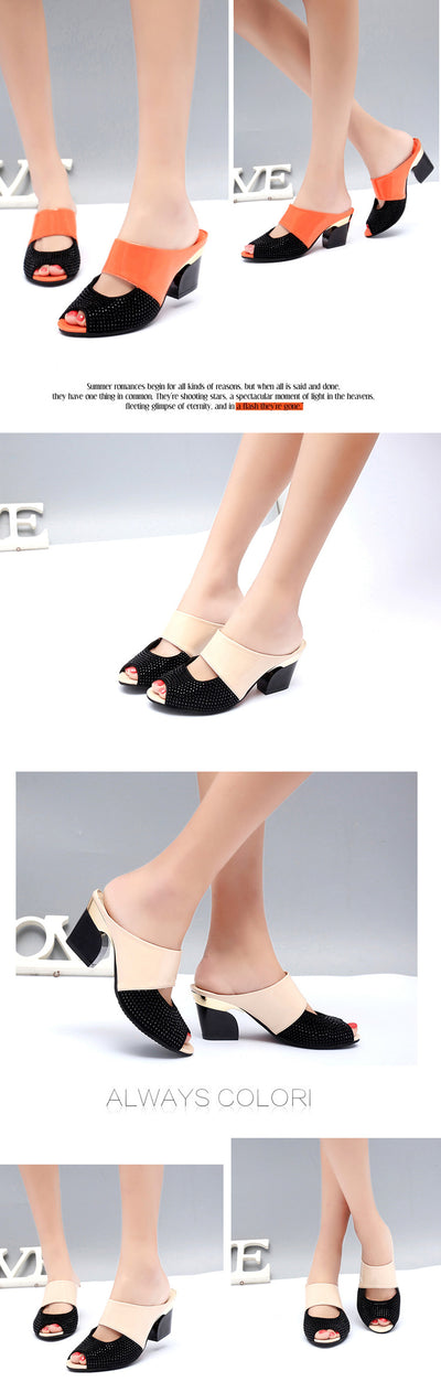 Sandalias de Tacón Cuadrado con Detalles de Strass en Charol - Image 13