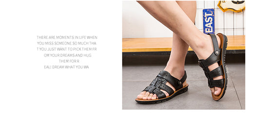 Pantuflas de Piel para Hombre, Estilo Sandalia Transpirable - Image 5