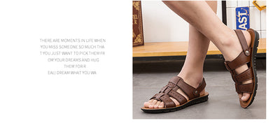 Pantuflas de Piel para Hombre, Estilo Sandalia Transpirable - Image 10