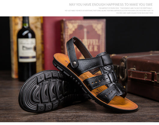 Pantuflas de Piel para Hombre, Estilo Sandalia Transpirable - Image 13