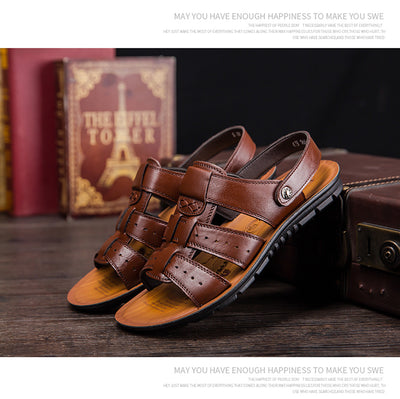 Pantuflas de Piel para Hombre, Estilo Sandalia Transpirable - Image 14