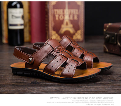 Pantuflas de Piel para Hombre, Estilo Sandalia Transpirable - Image 16