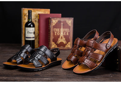 Pantuflas de Piel para Hombre, Estilo Sandalia Transpirable - Image 17