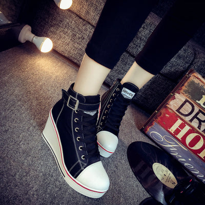 Zapatillas Canvas Altas con Plataforma Lateral de 8cm - Diseño Elevado y Moderno - Image 15