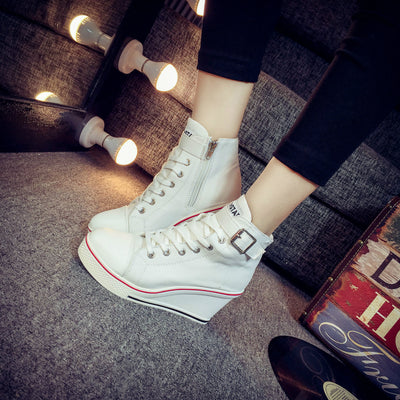 Zapatillas Canvas Altas con Plataforma Lateral de 8cm - Diseño Elevado y Moderno - Image 16