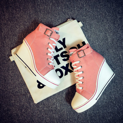 Zapatillas Canvas Altas con Plataforma Lateral de 8cm - Diseño Elevado y Moderno - Image 24
