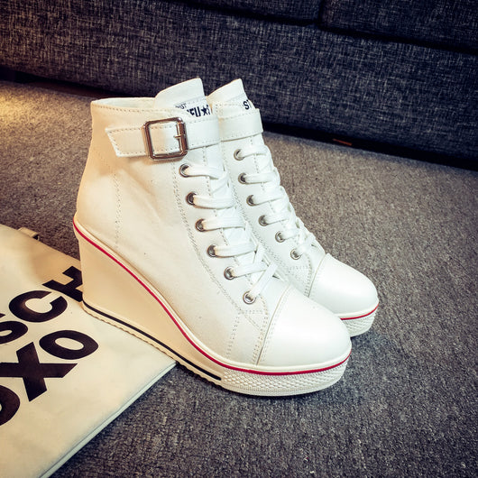 Zapatillas Canvas Altas con Plataforma Lateral de 8cm - Diseño Elevado y Moderno - Image 29