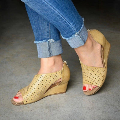 Sandalias Romanas con Tacón Cuña y Punta Abierta - Image 9