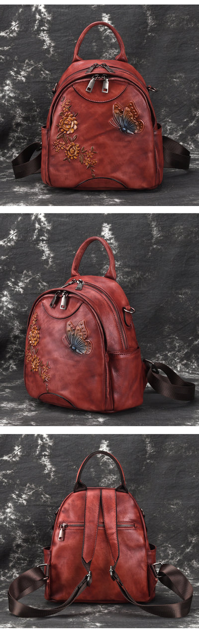 Mochila de Cuero Genuino Estilo Vintage - Image 9