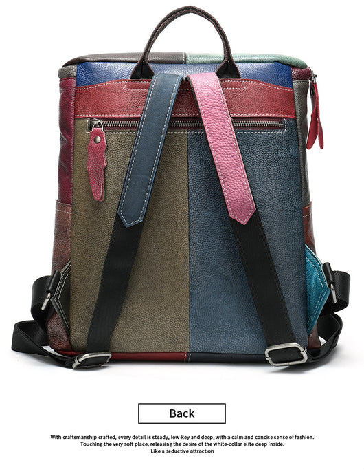 Mochila de Cuero Genuino para Mujer - Primera Capa - Image 8