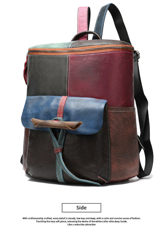 Mochila de Cuero Genuino para Mujer - Primera Capa - Image 9