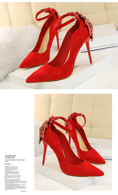 Tacón Stiletto Ultra Alto en Ante - Punta Abierta - Image 10