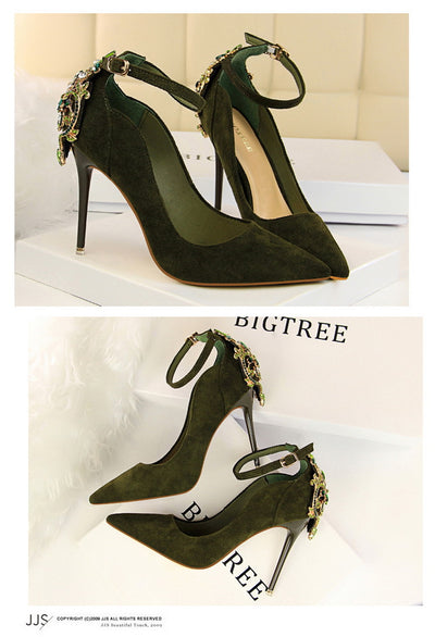 Tacón Stiletto Ultra Alto en Ante - Punta Abierta - Image 17