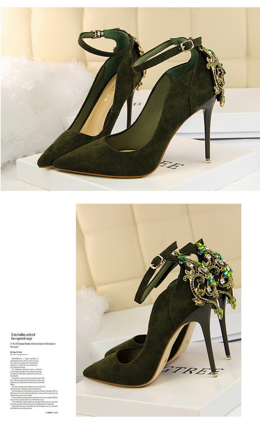 Tacón Stiletto Ultra Alto en Ante - Punta Abierta - Image 18