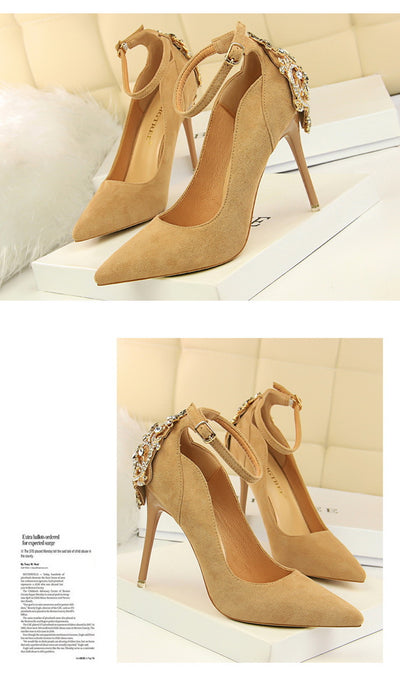 Tacón Stiletto Ultra Alto en Ante - Punta Abierta - Image 19